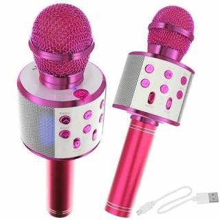 Karaoke bluetooth mikrofon tmavě růžový + dárek MAXY 1ks 3958