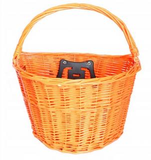 Košík na kolo, koš, Koš na řídítka s držákem oranžový+ dárek MAXY 1ks 8243