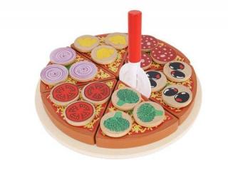 Kruzzel 9354 Dřevěná krájecí pizza PIZZA 21cm + dárek MAXY 1ks 5734
