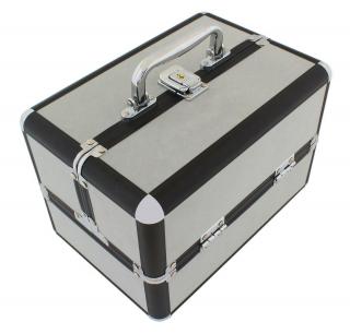 Kufřík kosmetický 25 x 17 x 17 cm šedý + dárek MAXY 1ks 7702