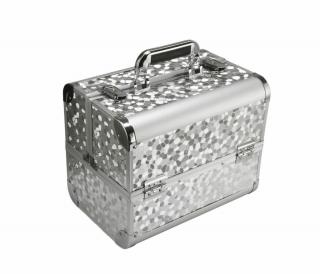 Kufřík kosmetický 30,5 x 20,5 x 25 cm stříbrný + dárek MAXY 1ks 7590