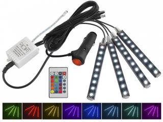 LED RGB osvětlení do interiéru aut s dálkovým ovládáním SUPER + dárek MAXY 1ks 4229