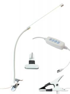 LED stolní lampička s klipem bílá  + dárek MAXY 1ks 5876