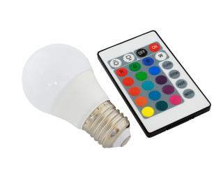 LED žárovka RGB s dálkovým ovládáním E27 3W + dárek MAXY 1ks 2405