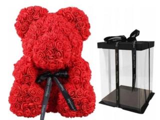 Medvídek z růží 25 cm + dárek MAXY 1ks 8499