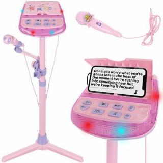 Mikrofon se stojanem pro MP3 růžový + dárek MAXY 1ks 7991