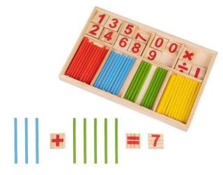 Montessori Dřevěná vzdělávací hra s čísly  + dárek MAXY 1ks 1919