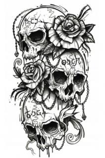 Omyvatelné tetování lebky skeletu Jacka + dárek MAXY 1ks 3126
