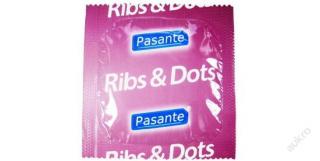 Pasante kondomy Ribs &amp; Dots mají vroubky _ 1ks + dárek MAXY 1ks 1017
