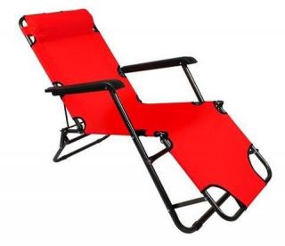 Plážové lehátko červené Plážová židle + dárek MAXY 1ks 6804