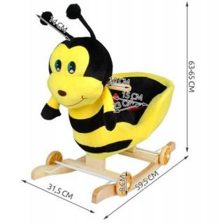 Plyšová houpací jezdící včelka 2v1 žlutá + dárek MAXY 1ks 6868