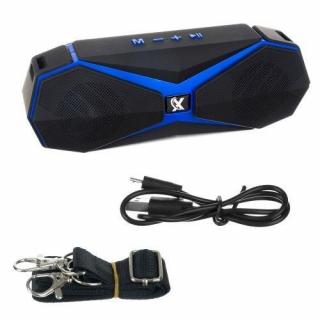 Přenosný Bluetooth reproduktor s popruhem černomodrý + dárek MAXY 1ks 9037