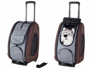 Přepravní skládací taška s kolečky pro psa hnědá + darek MAXY 1ks 6568