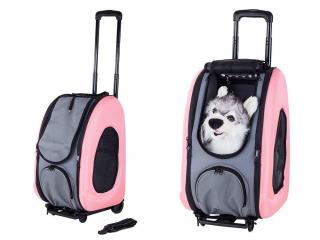 Přepravní skládací taška s kolečky pro psa růžová + darek MAXY 1ks 6567