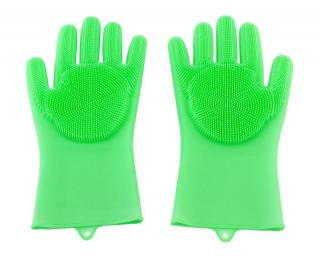 Silikonové mycí rukavice na mytí nádobí zelené + dárek MAXY 1ks 2054