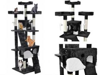 Škrabadlo pro kočky 170 cm černo-bílé + dárek MAXY 1ks 6498