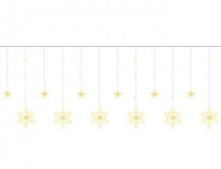 Světelný závěs hvězdy, vločky 138 LED teplá bílá + dárek MAXY 1ks 9004