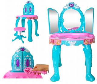 Toaletní stolek pro holčičky + příslušenství XXL modrá + dárek MAXY 1ks 7220