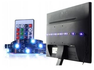 USB LED RGB PÁSEK PRO TV + dálkový ovladač – samolepicí pásek  + dárek MAXY 1ks 5420