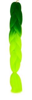 Vlasy Kanelové syntetické Copánky ombre zelené neon + dárek MAXY 1ks 2051