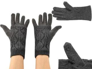 Zimní rukavice na dotykové displeje 2v1 šedá dotykové rukavice + dárek MAXY 1ks 2194