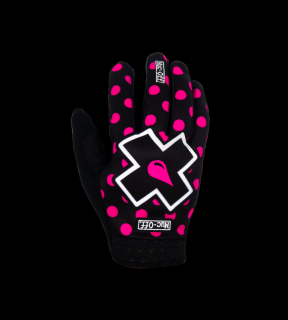 MUC-OFF MTB GLOVES PINK POLKA - MTB rukavice Velikost: XS