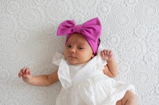 Čelenka s mašlí Fuchsiová cepička/čelenka: 3-6měsíců