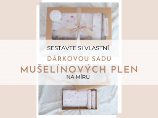 Dárkové balení mušelínových plen s vlastním vyšitím
