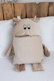 Dětský pyžamožrout béžový velvet/minky