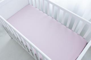 Prostěradlo bavlněné pudrové Velikost: do kočárku (cca 70x35cm - je natahovací a pružné)