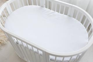 Prostěradlo mušelínové bílé Velikost: do kulaté postýlky (průměr 72cm)
