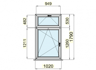 SEDMA International,s.r.o. 342/pozice4- plastová okna 1020 x 1790, 2 ks