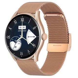 ARMODD Roundz 5 rose gold s kovovým řemínkem + silikonový krémový řemínek