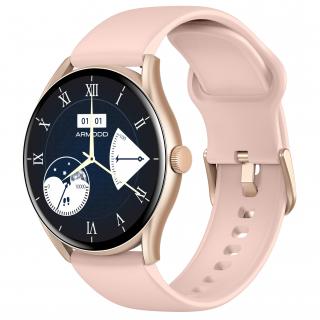 ARMODD Roundz 5 rose gold s růžovým řemínkem  + silikonový krémový řemínek