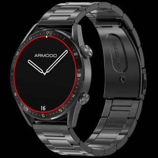 ARMODD Silentwatch 5 Pro černá s kovovým řemínkem + silikonový řemínek