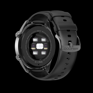 Řemínek ARMODD silikonový černý s černou sponou (22mm)