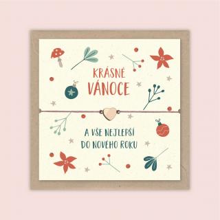 náramek krásné Vánoce - růžová