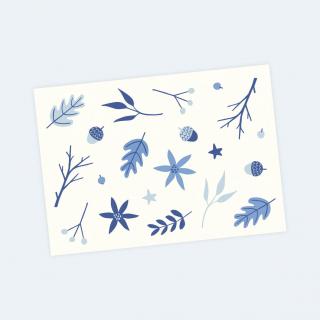 pohlednice zimní kytky
