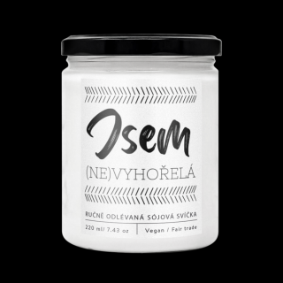 Designová handmade svíčka JSEM (NE)VYHOŘELÁ s vůní černých hroznů 220ml Soaphoria
