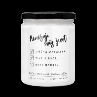 Designová handmade svíčka VRCHOLOVÝ MANAGEMENT s vůní ovocného punče 220ml Soaphoria