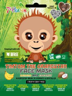 Dětská pleťová maska Orangutan TimTom - banán a kokos 7th Heaven