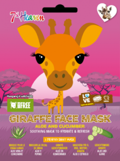 Dětská pleťová maska Žirafa - Aloe a okurka 7th Heaven