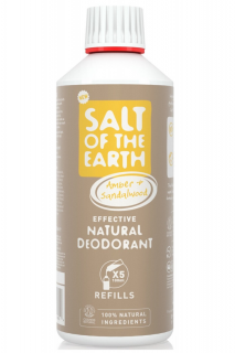 Doplňovací náplň minerální deodorant ve spreji AMBER + SANDALWOOD 500ml Salt of the Earth