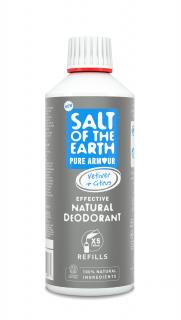 Doplňovací náplň minerální deodorant ve spreji VETIVER + CITRUS Pure Armour pro muže 500ml Salt of the Earth