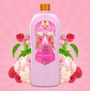 Rozmazlující koupelová lázeň Pink Paradise s vůní malin a citrónových tonů 950ml Astonish