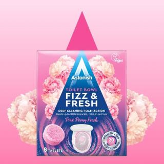Tablety na čištění záchodové mísy Fizz & Fresh s vůní pivoňky 8ks Astonish