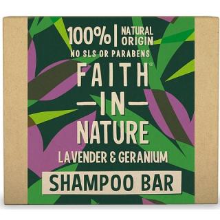 Tuhý šampon levandule a pelargonie 85g Faith in Nature