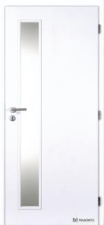 Bílé jednokřídlé lakované dveře CLARA VERTIKA prosklené DOORNITE