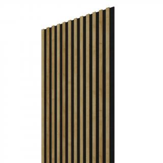 Dřevěná lamela ACOUSTIC PROLINE s černým podkladem 2400 x 605 x 20 mm dub