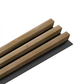 Dřevěná lamela LINEA 3 s černým podkladem 2750 x 176 x 40 mm dub
